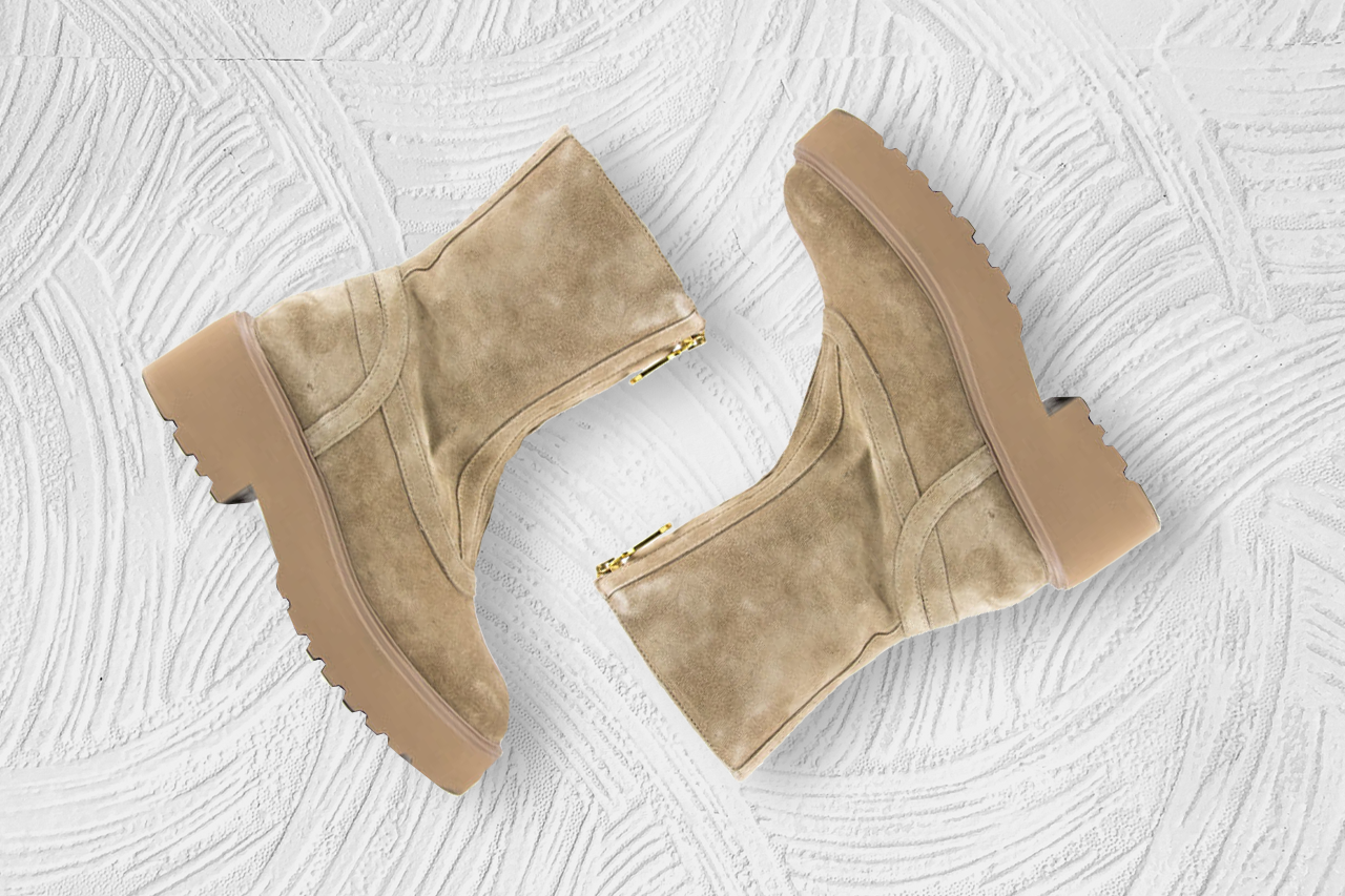 Beige boots combineren