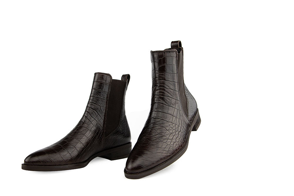 Paul Green Stiefelette Mocca Kroko