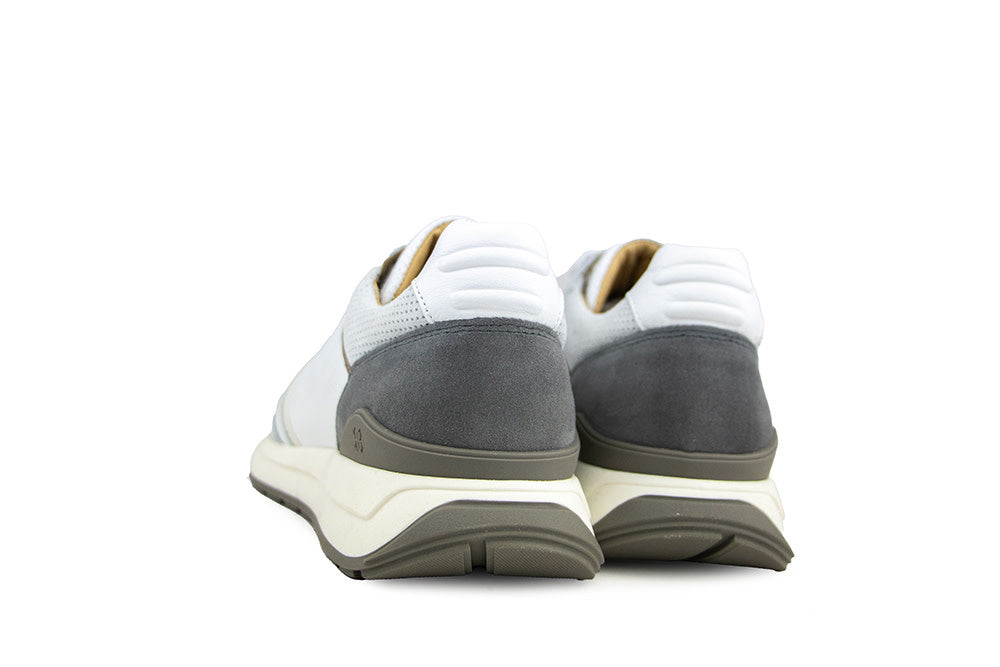 Berkelmans Sneaker Hondo White Calf Grey Suede