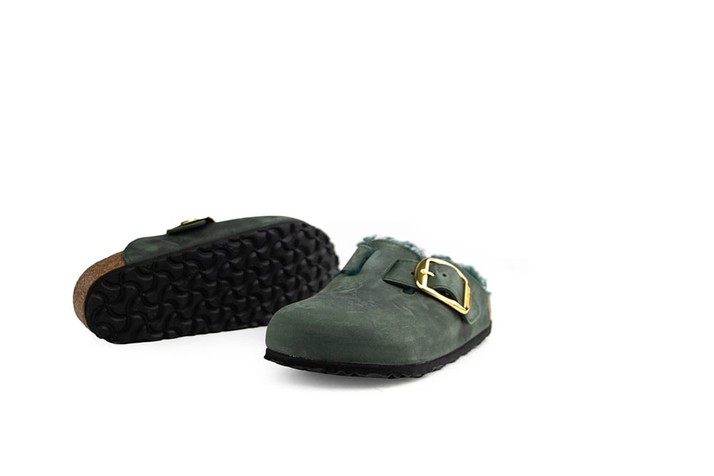 Birkenstock Boston Big Buckle Shearling Thyme