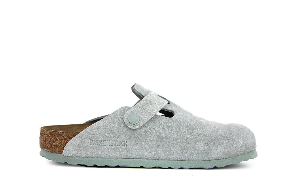 Birkenstock Boston Suede Pure Sage Narrow