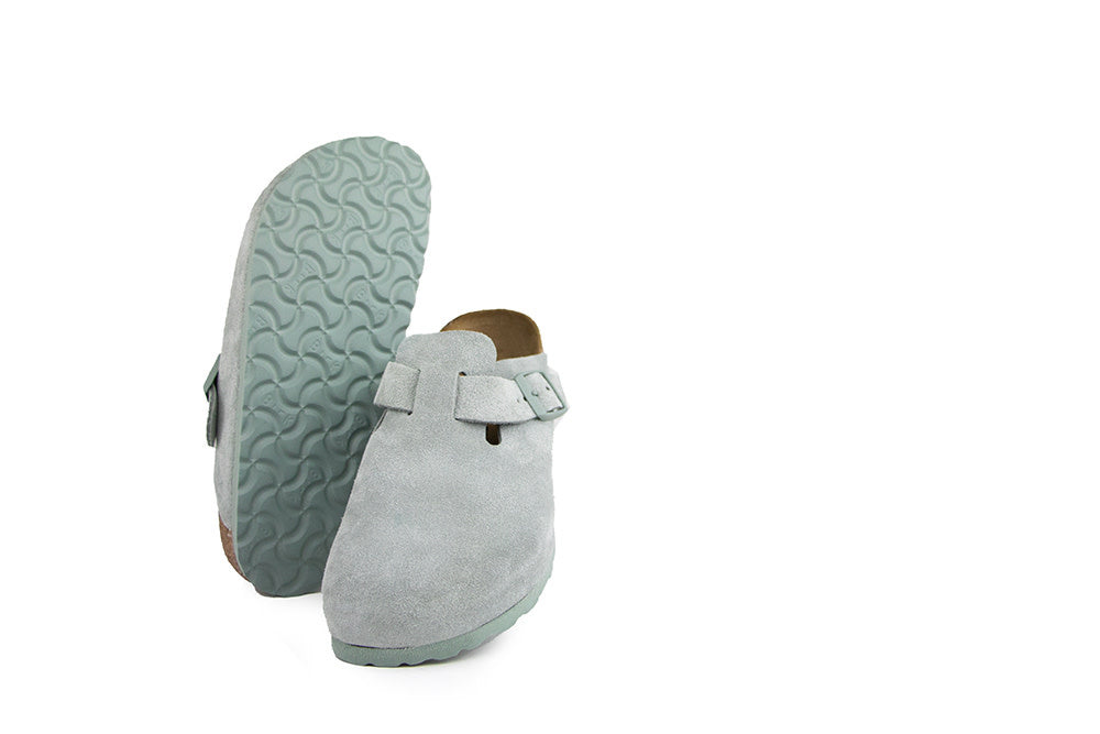 Birkenstock Boston Suede Pure Sage Narrow
