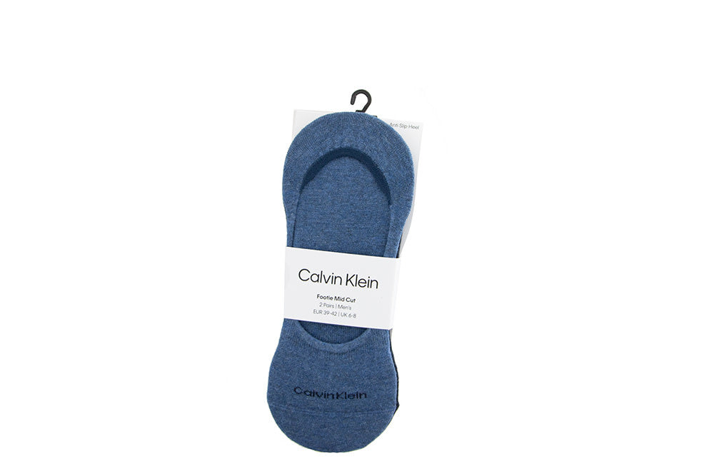 Calvin Klein Men Footie Mid Cut Denim Melange
