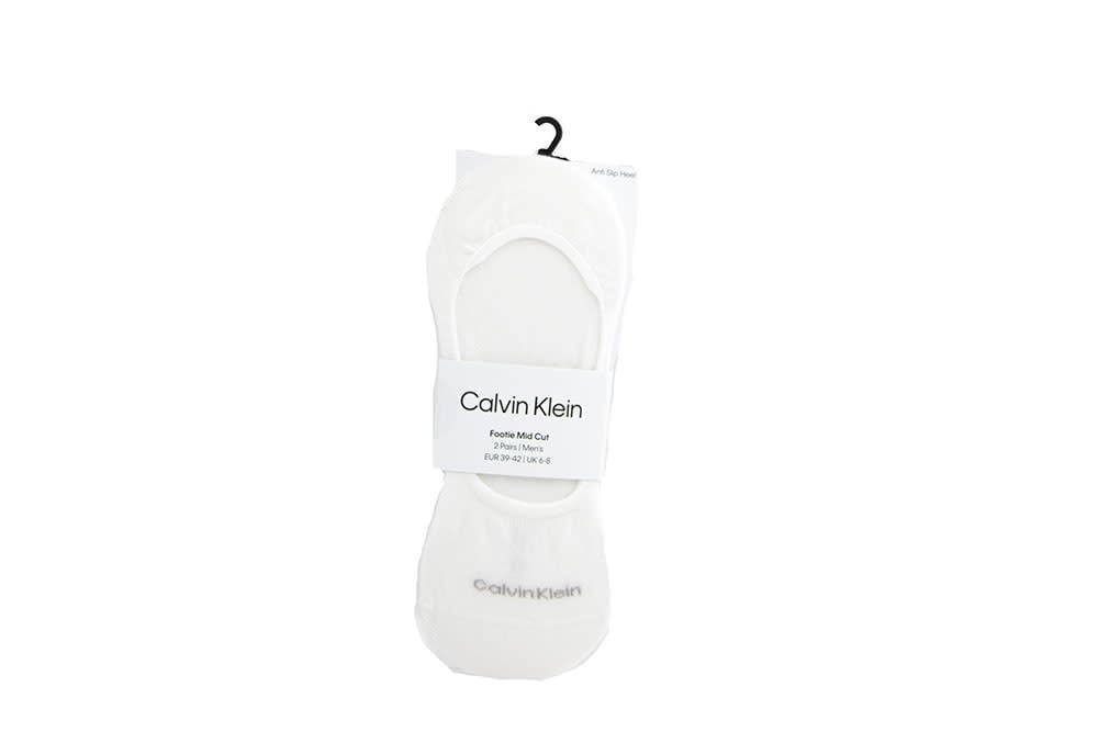 Calvin Klein Men Footie Mid Cut White