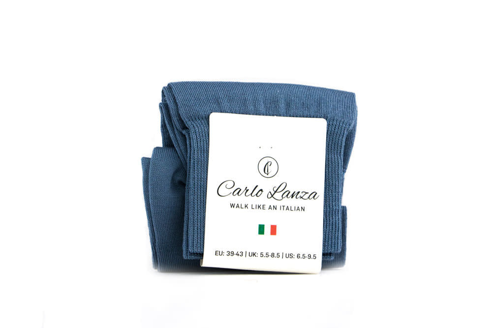 Carlo Lanza Sok Blue Grey Cotton