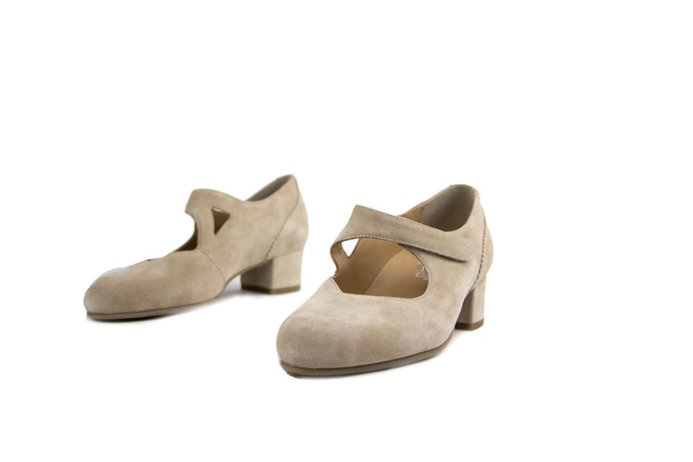 Durea Pump met Band Licht Taupe Suede