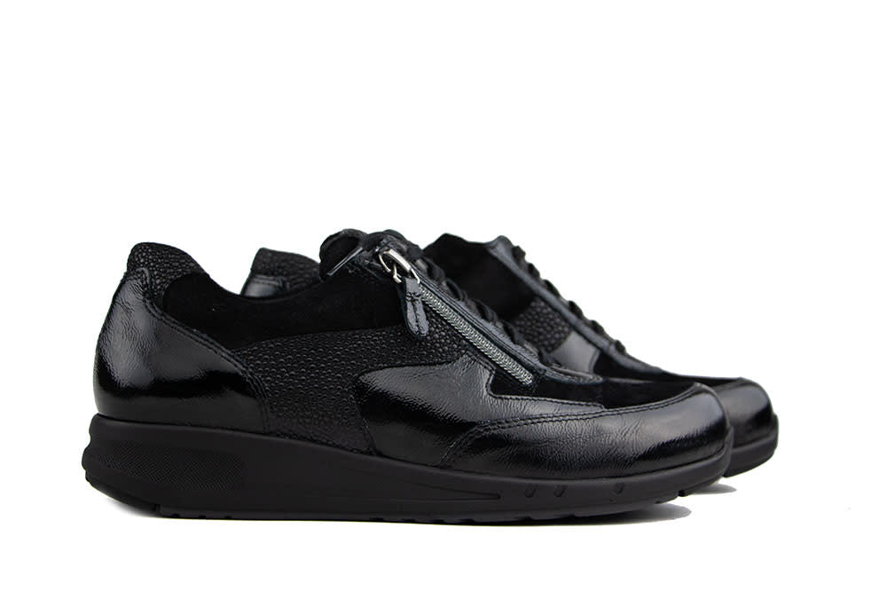 Durea Sneaker Zwart Lak Combi H-leest