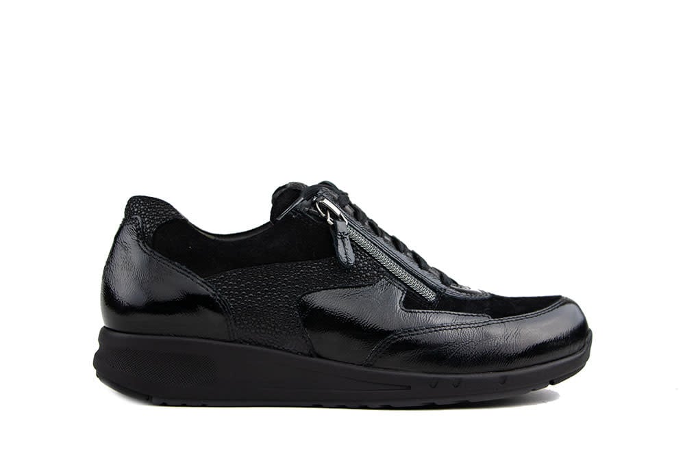 Durea Sneaker Zwart Lak Combi H-leest