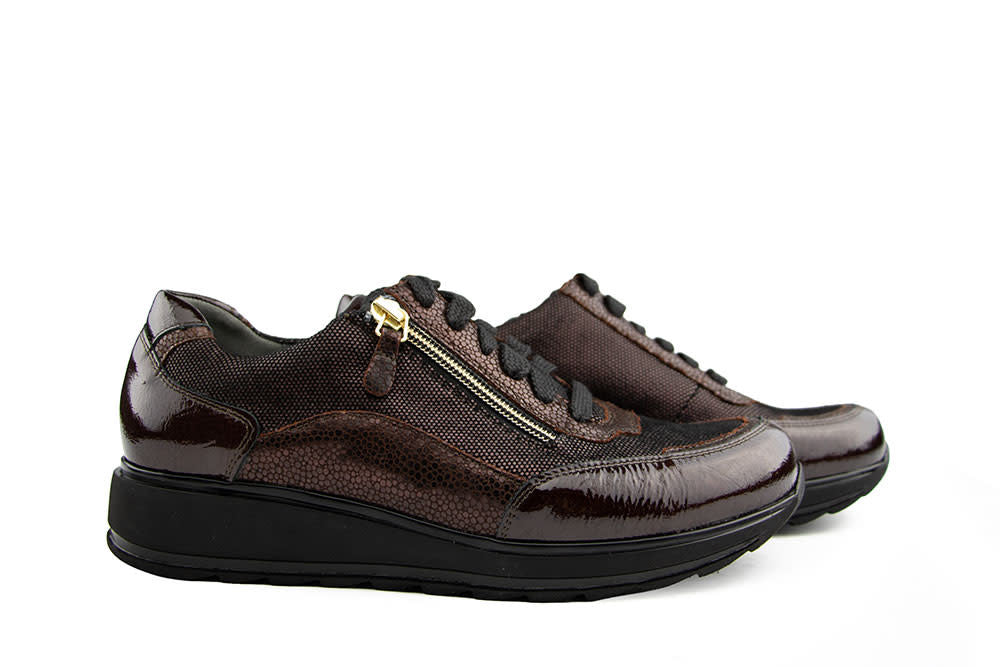 Durea Sneaker Donkerbruin Bordo