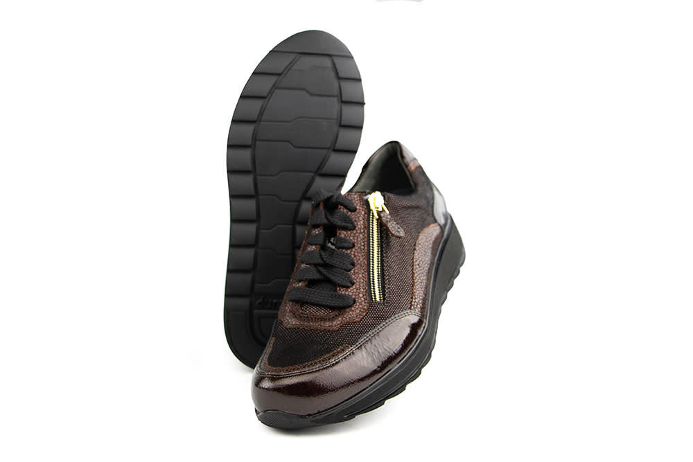 Durea Sneaker Donkerbruin Bordo