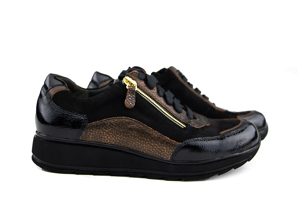 Durea Sneaker Zwart Brons