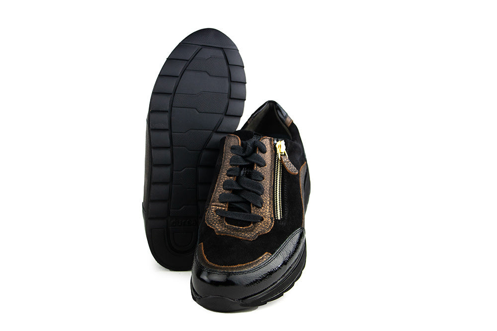 Durea Sneaker Zwart Brons