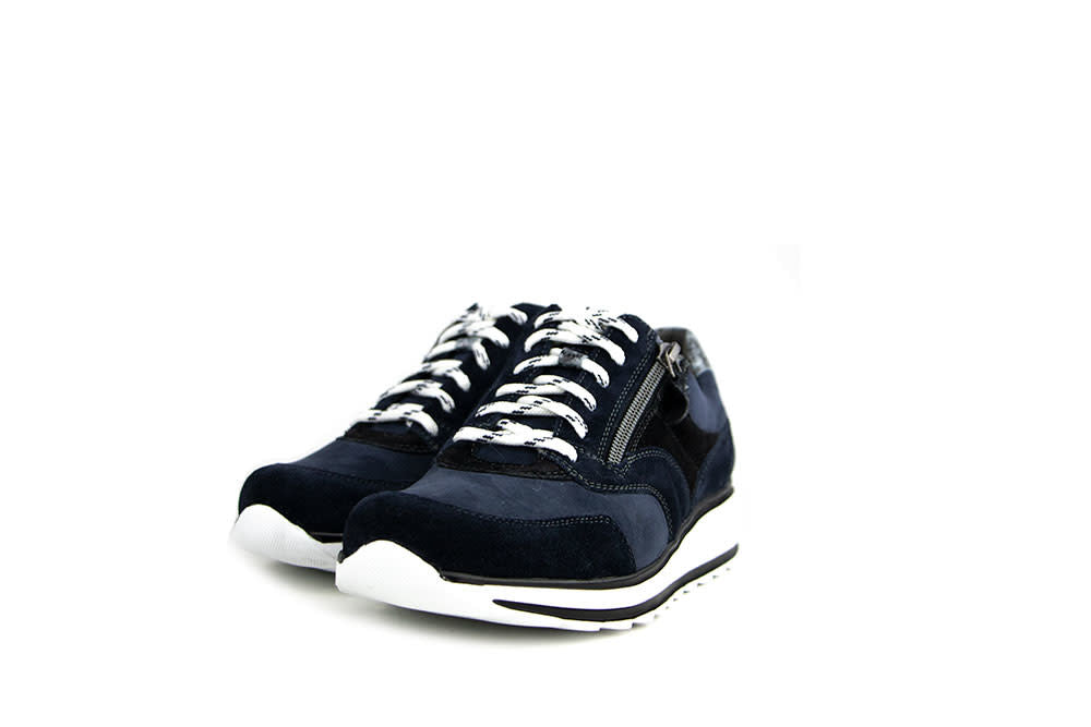Durea Sneaker Marine Zwart H-leest