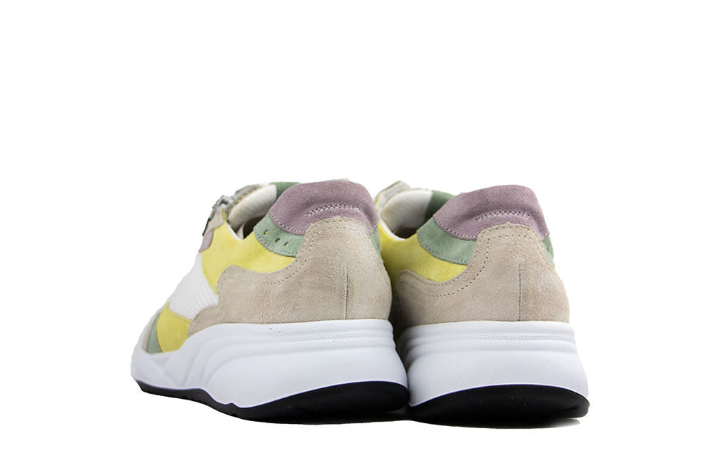 Durea Sneaker Avorio Geel Wit Groen Taupe Lilla