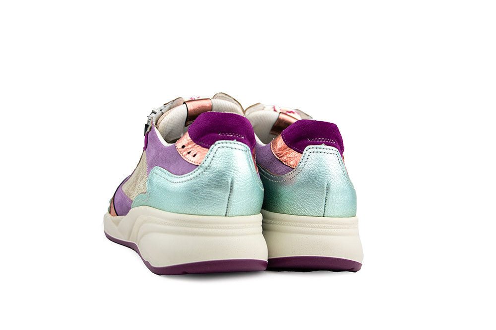 Durea Sneaker Groen Lilla Goud Metaal K