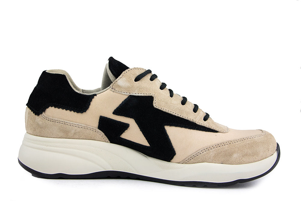 Durea Sneaker Seppia Taupe Zwart K
