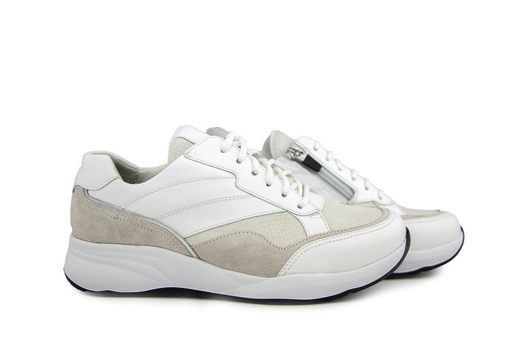 Durea Sneaker Wit Mat Zilver