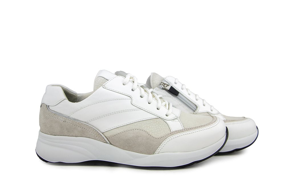 Durea Sneaker Wit Mat Zilver