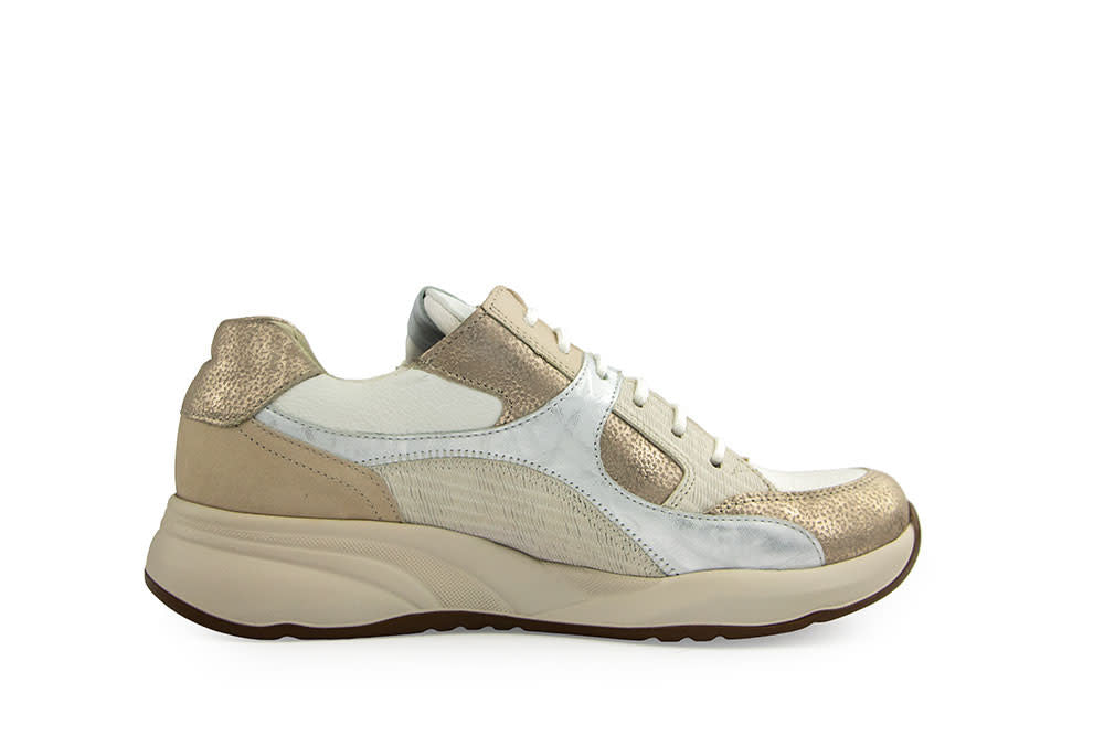 Durea Sneaker Taupe Wit Zilver