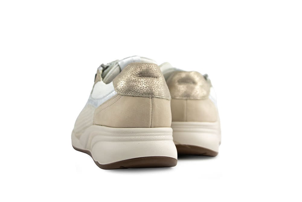 Durea Sneaker Taupe Wit Zilver