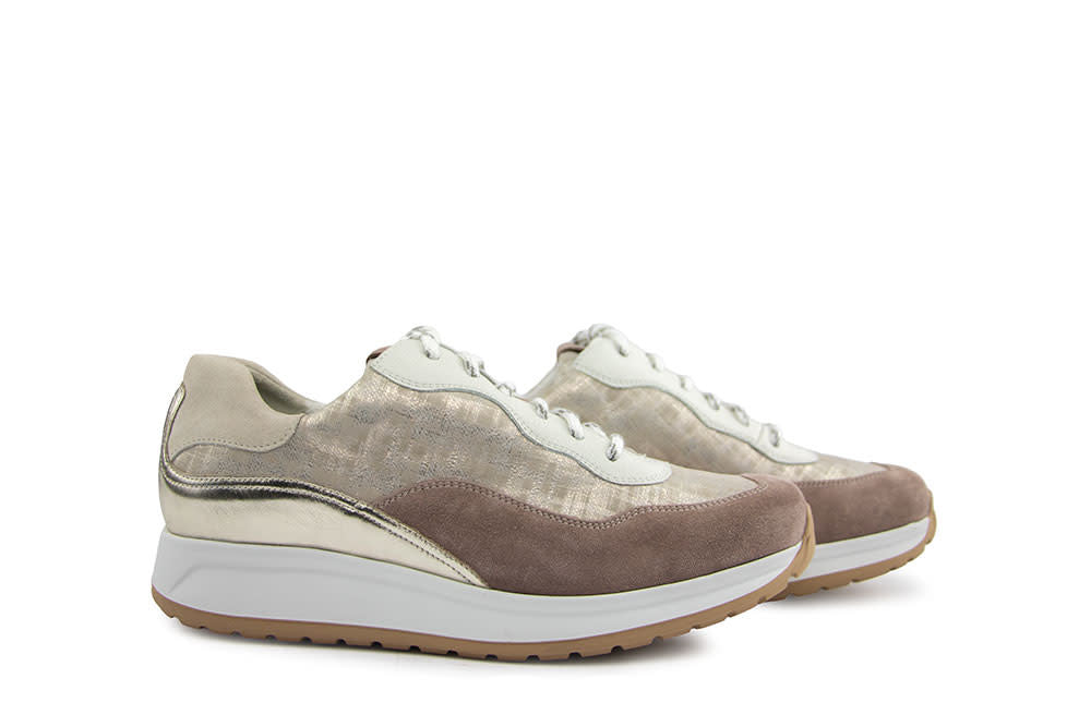 Durea Sneaker Charme L.Taupe Wit Platino