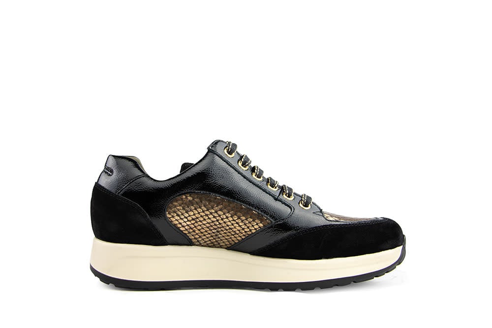 Durea Sneaker Zwart Donkerbruin