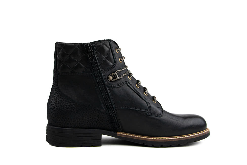 Durea Veterboot Zwart Leer