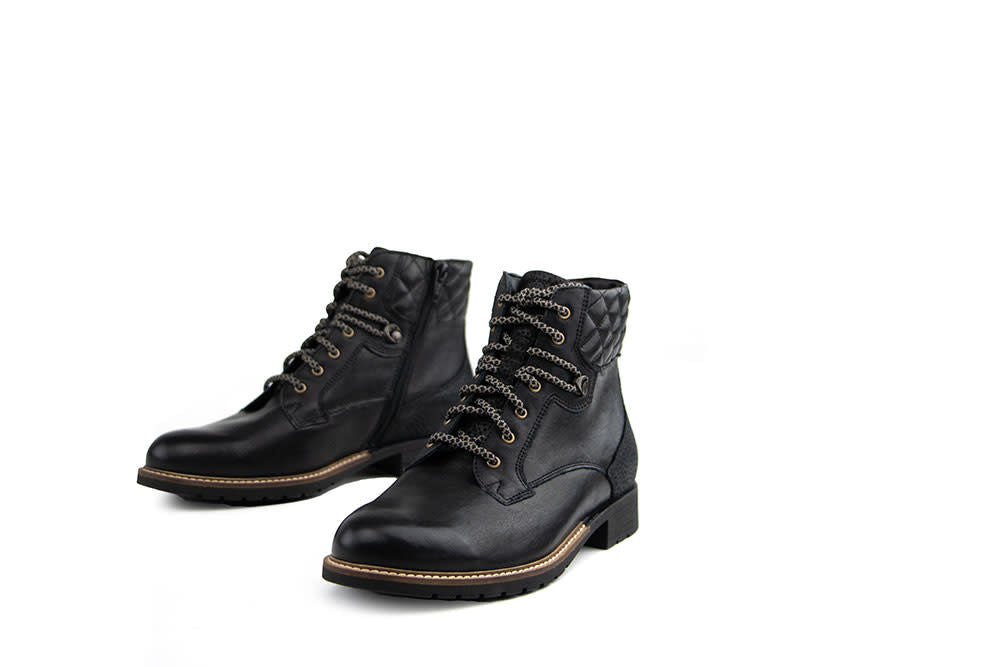 Durea Veterboot Zwart Leer
