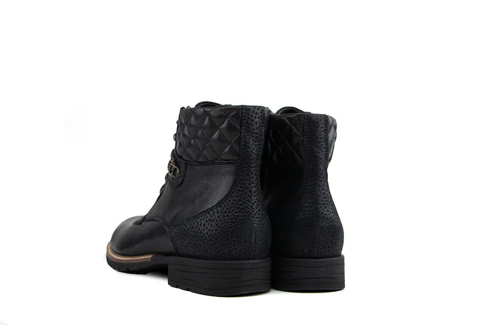 Durea Veterboot Zwart Leer