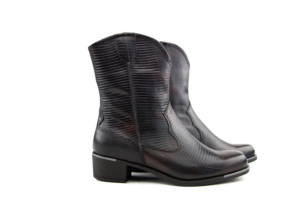 Durea Western Boot Cognac Print