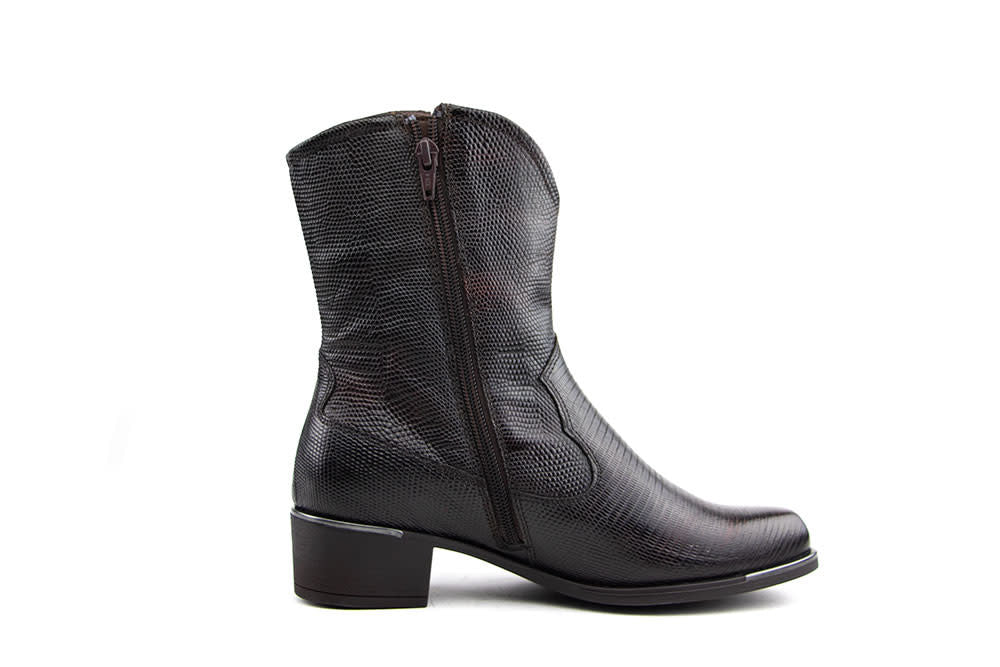 Durea Western Boot Cognac Print