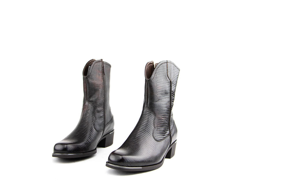 Durea Western Boot Cognac Print