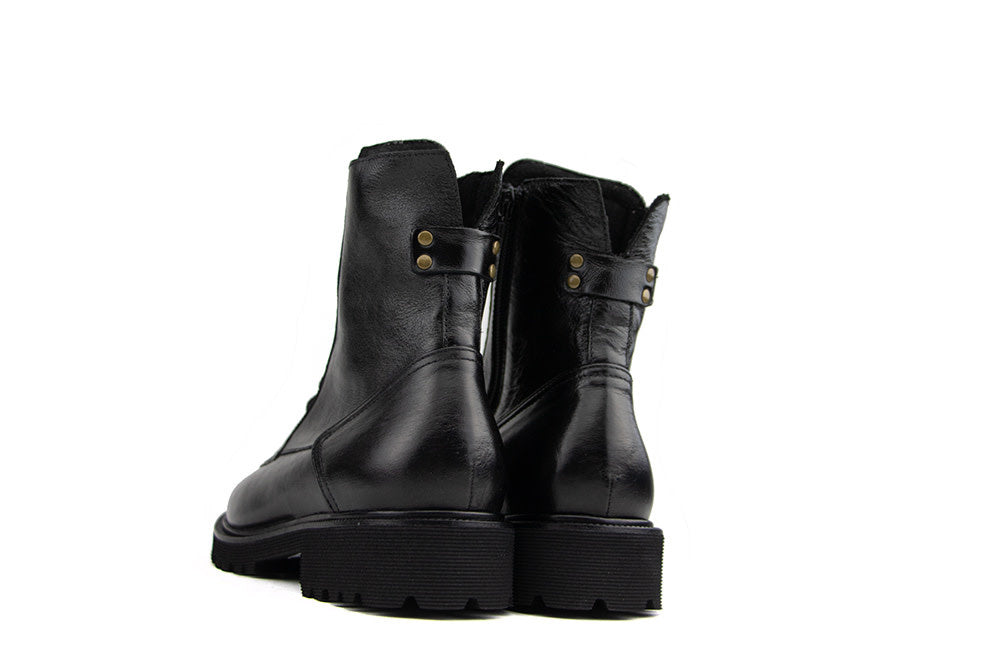 Durea Veterboot Zwart Leer H