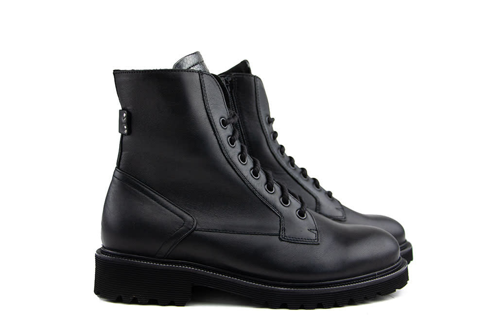 Durea Veterboot Zwart Leer K