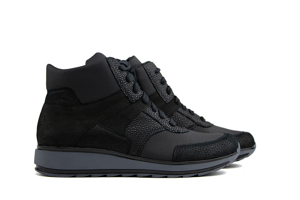 Durea Hoge Sneaker Zwart H-leest