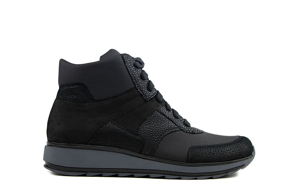 Durea Hoge Sneaker Zwart H-leest