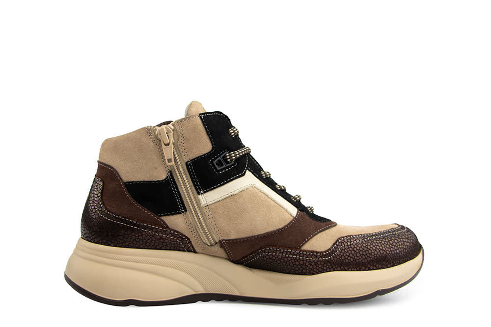 Durea Hoge Sneaker Donkerbruin Taupe