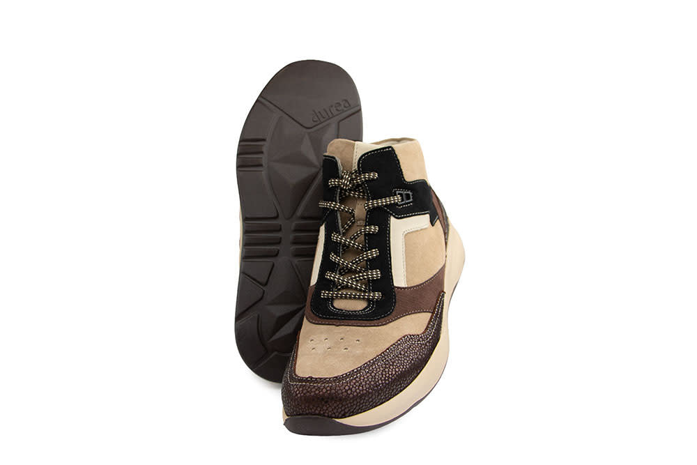 Durea Hoge Sneaker Donkerbruin Taupe