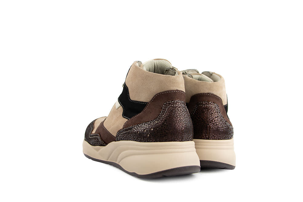 Durea Hoge Sneaker Donkerbruin Taupe