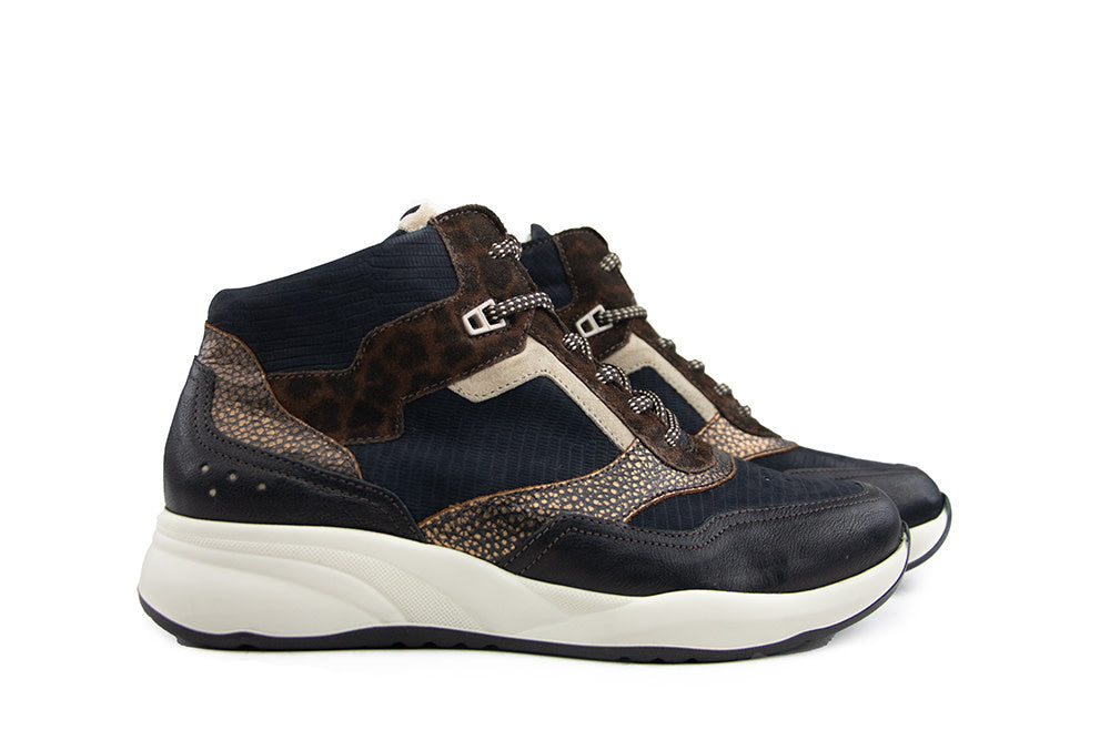 Durea Hoge Sneaker Zwart D.Blauw K