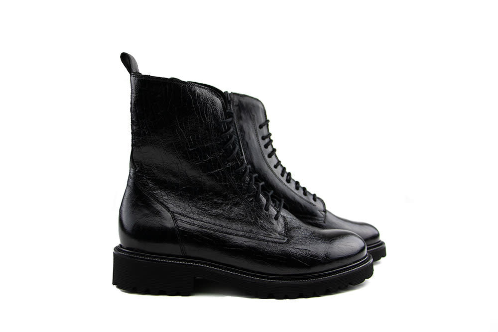 Durea Veterboot Zwart Print