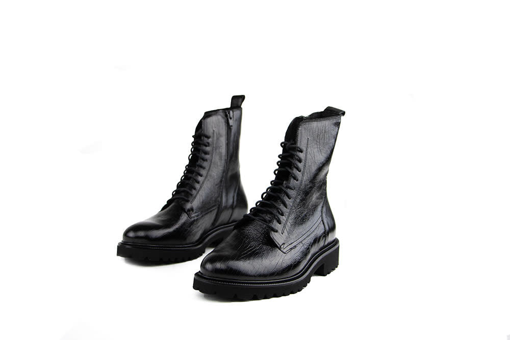 Durea Veterboot Zwart Print