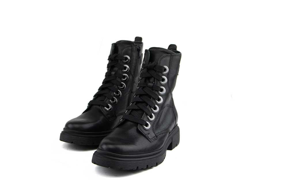 Durea Veterboot Zwart Leer H