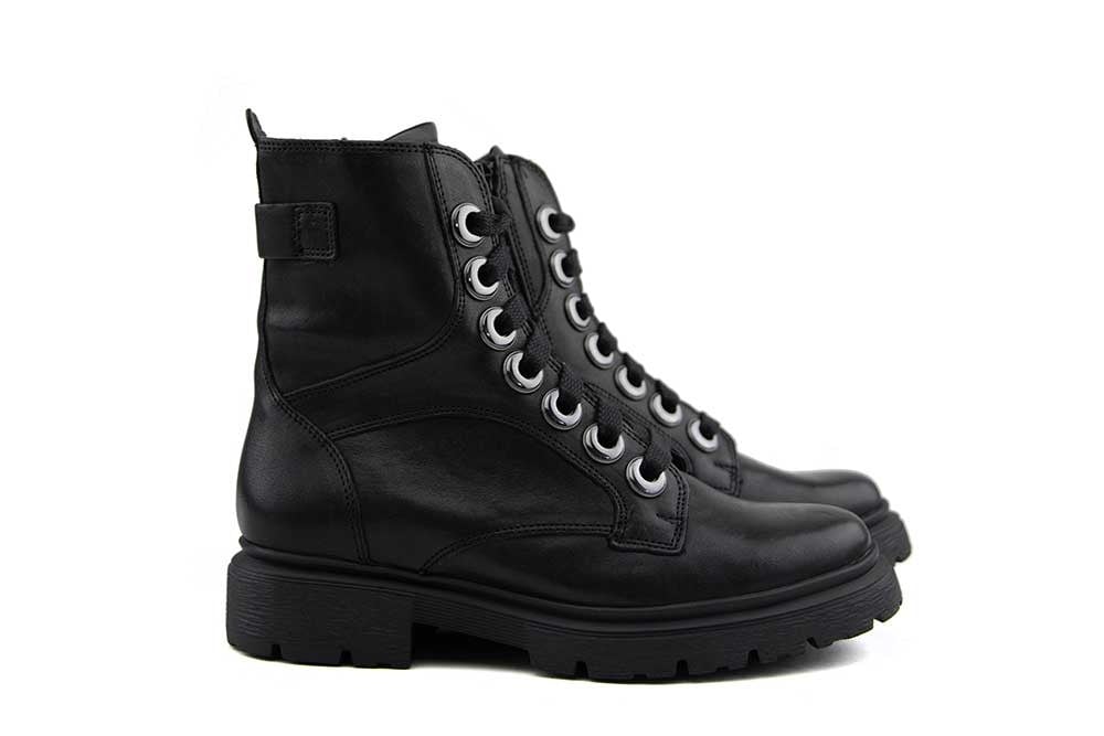 Durea Veterboot Zwart Leer H