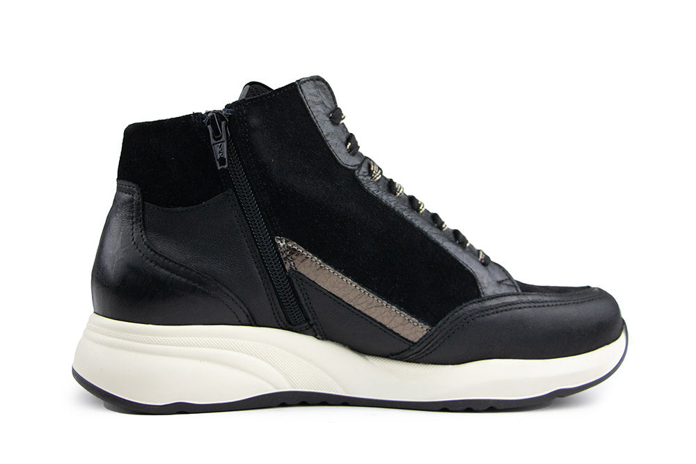 Durea Hoge Sneaker Zwart Mokka