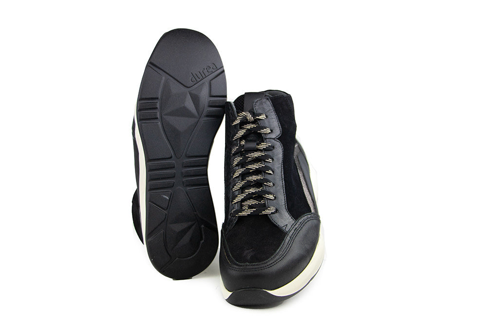 Durea Hoge Sneaker Zwart Mokka