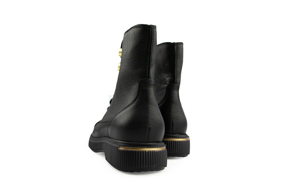 Durea Veterboot Zwart Leer