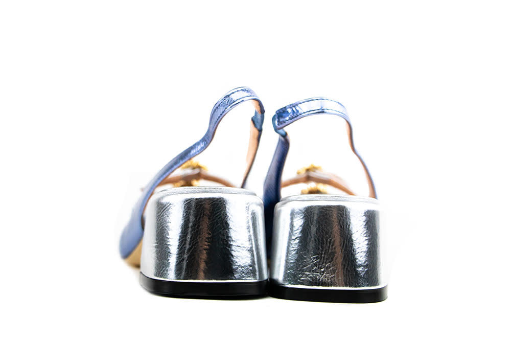 Eva Luna Slingback Jeans Argento