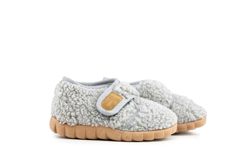 Fischer Pantoffel Grau Teddy