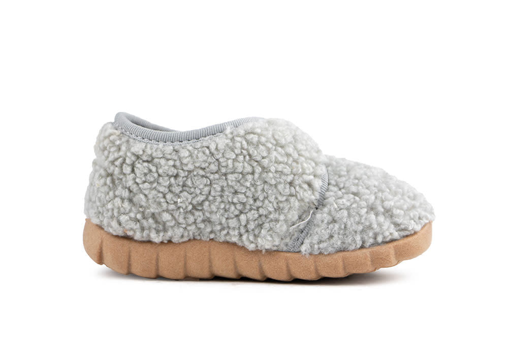 Fischer Pantoffel Grau Teddy